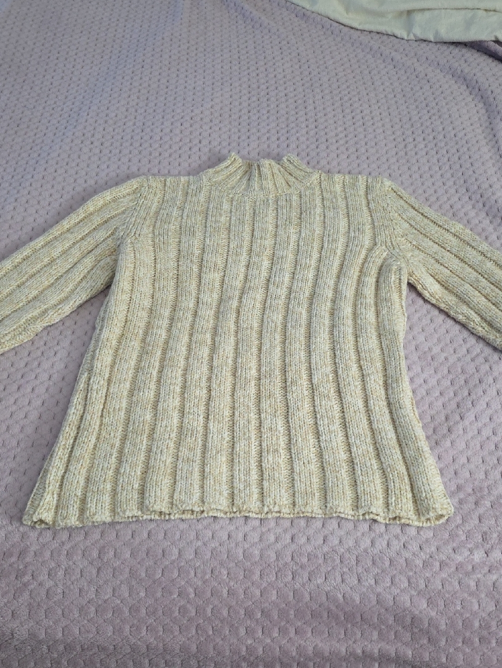 Passport Ribbed Mock Neck Sweater - Cream Vintage Runs Small